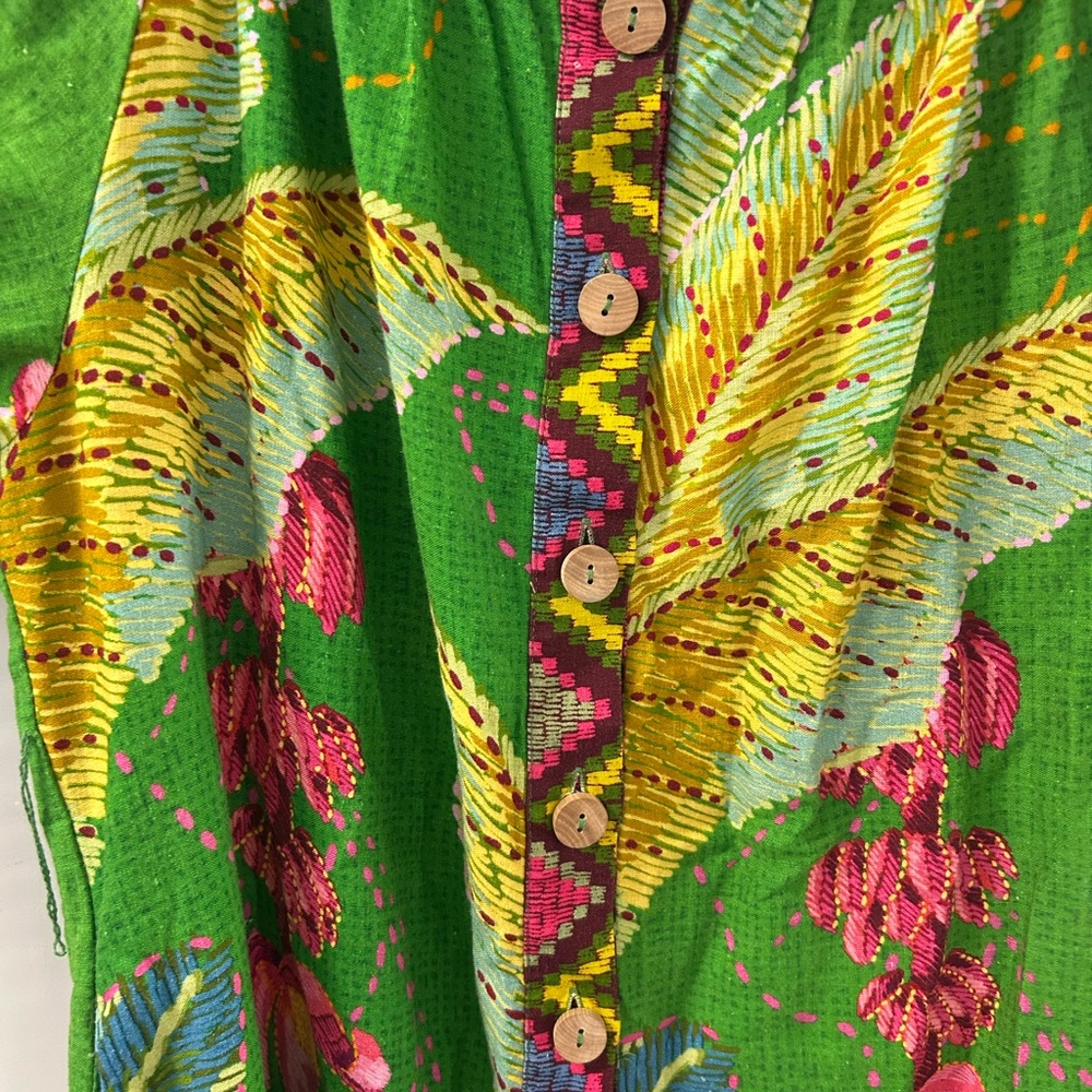 Farm Rio Banana Leaves Off-the-Shoulder Midi Dress, Size Small - Picture 6 of 14